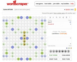 Scrabulous 2.0: Wordscraper. Looks familiar... but not too familiar.