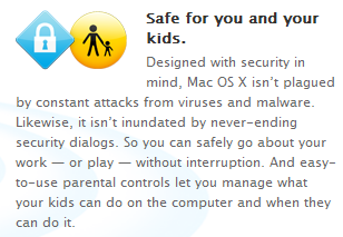 Apple still touts the Mac's supposed immunity to viruses as an advantage over Windows