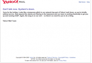 Yahoo Mail error message