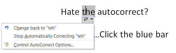 autocorrect autocorrect options in Microsoft Word