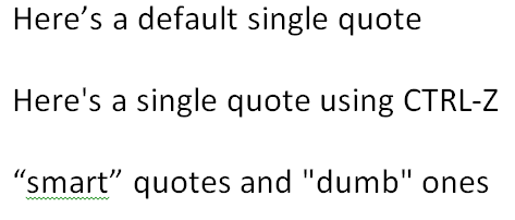 smart quotes in Microsoft Word