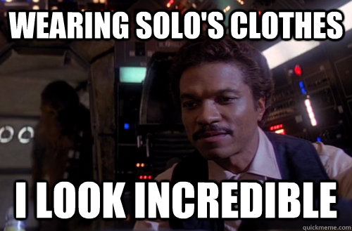 Lando wearing solo's clothes, looks incredible